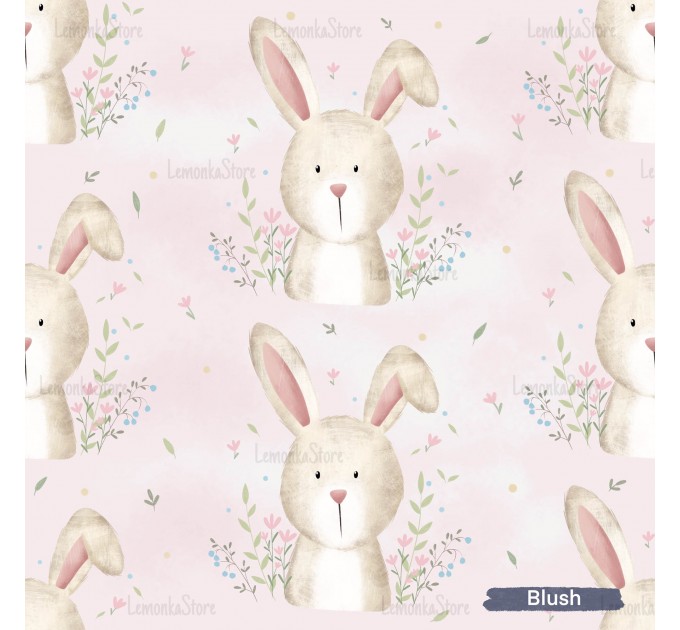 Mommy's little bunny exclusive seamless pattern - Blush