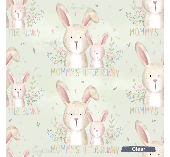 Mommy's little bunny exclusive seamless pattern - Clear