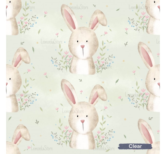 Mommy's little bunny exclusive seamless pattern - Clear