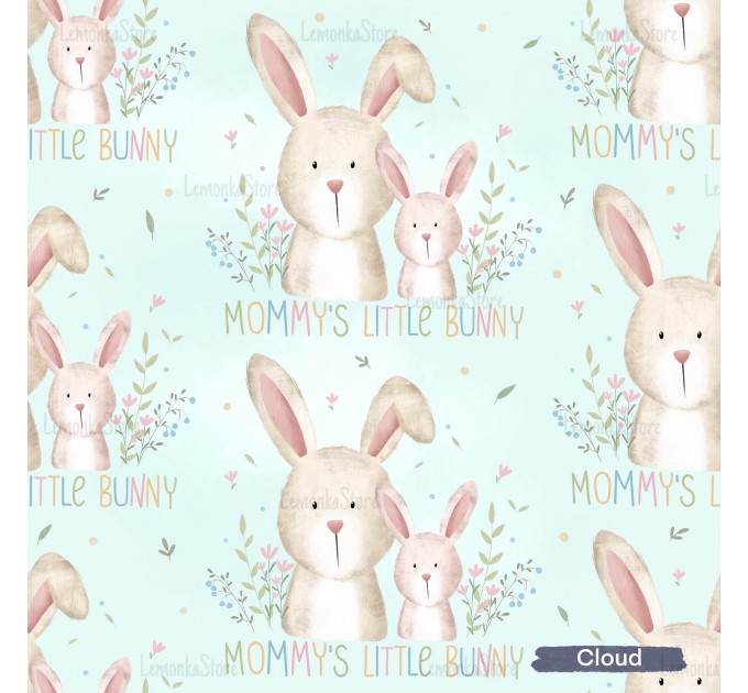 Mommy's little bunny exclusive seamless pattern - Cloud