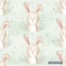 Mommy's little bunny exclusive seamless pattern - Light green