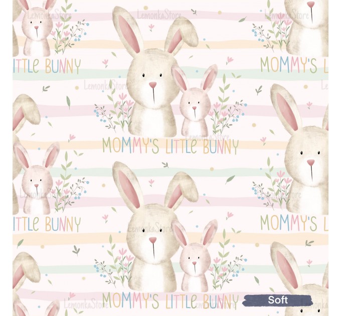 Mommy's little bunny exclusive seamless pattern - Soft