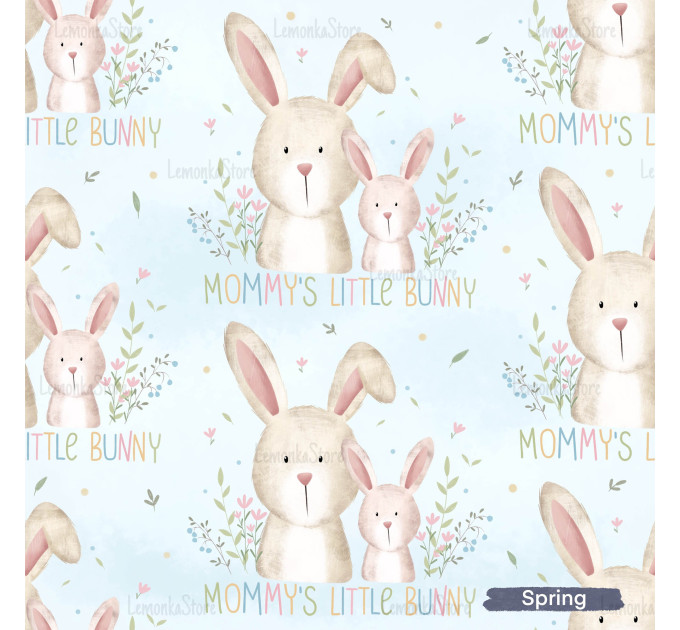 Mommy's little bunny exclusive seamless pattern - Spring