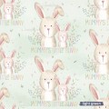 Mommy's little bunny exclusive seamless pattern - Light green