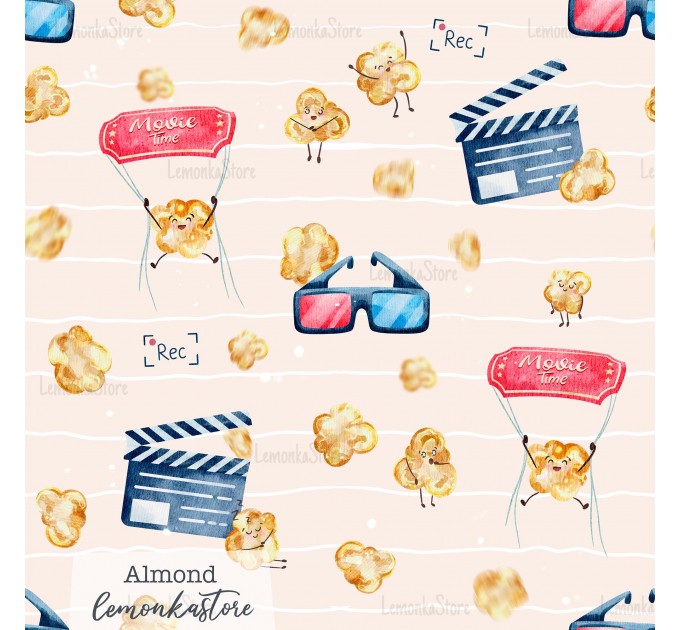 Movie time exclusive [Coordinate] seamless pattern - Almond