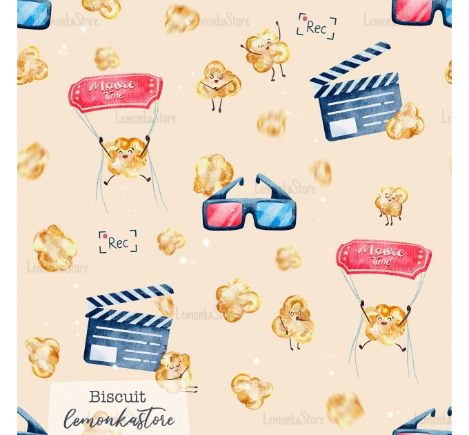 Movie time exclusive [Coordinate] seamless pattern - Biscuit