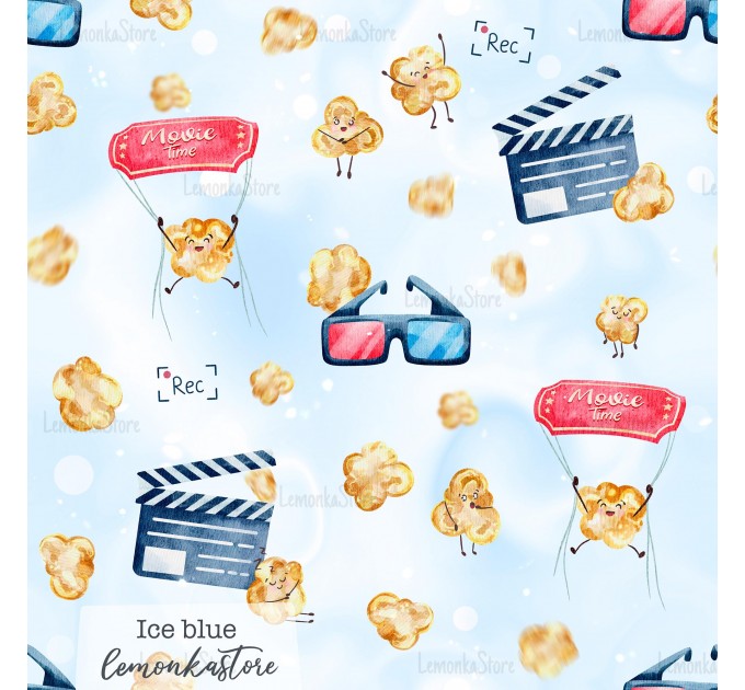 Movie time exclusive [Coordinate] seamless pattern - Ice blue