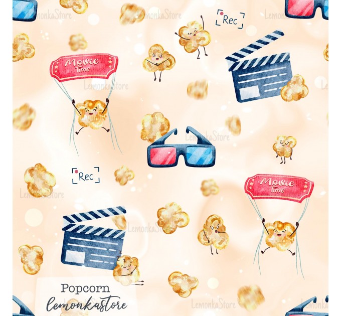 Movie time exclusive [Coordinate] seamless pattern - Popcorn