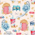 Movie time exclusive seamless pattern - Almond