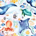 Ocean Story exclusive seamless pattern  - Pearl