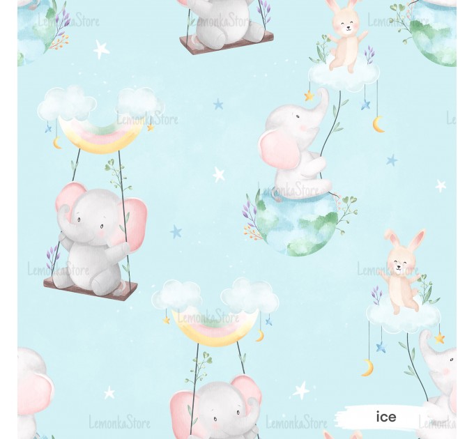 Playing on the clouds exclusive seamless pattern - Ice