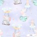 Playing on the clouds exclusive seamless pattern - Lilac