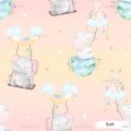 Playing on the clouds exclusive seamless pattern - Soft