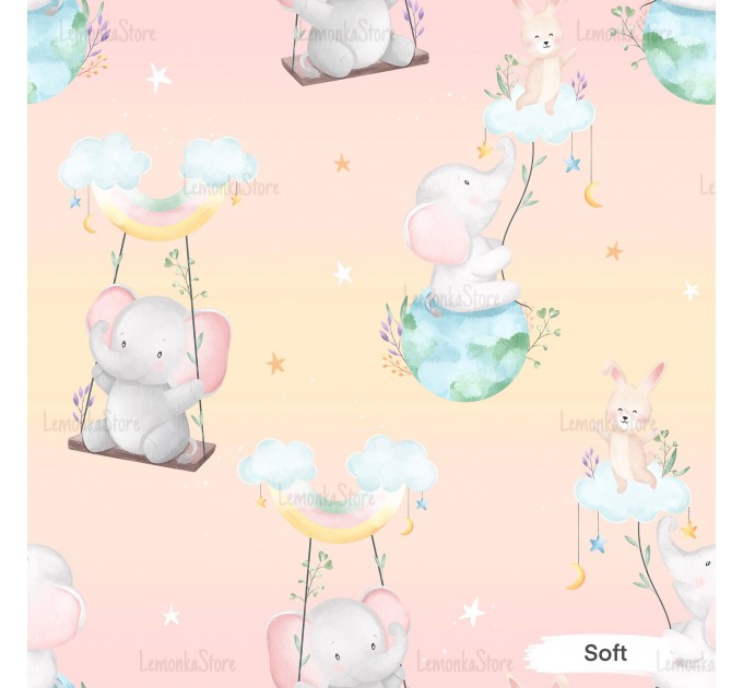 Playing on the clouds exclusive seamless pattern - Soft