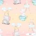 Playing on the clouds exclusive seamless pattern - Soft