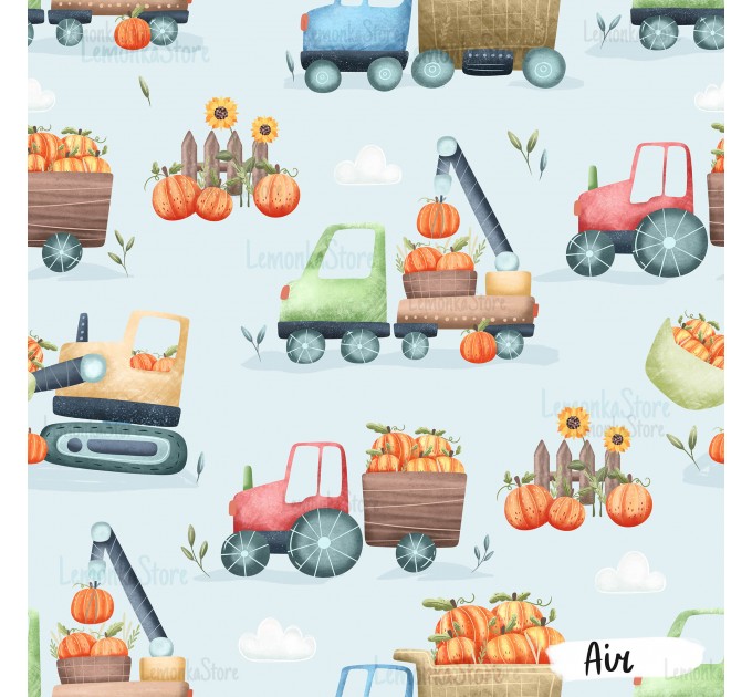 Pumpkin Trucks exclusive seamless pattern - Air