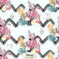 Queen Flamingo exclusive seamless pattern - Messy