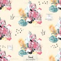 Queen Flamingo exclusive seamless pattern - Sand