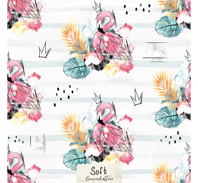 Queen Flamingo exclusive seamless pattern - Soft