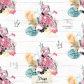 Queen Flamingo exclusive seamless pattern - Stripe