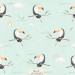 Safari numbers exclusive [Coordinate] seamless pattern - Mint