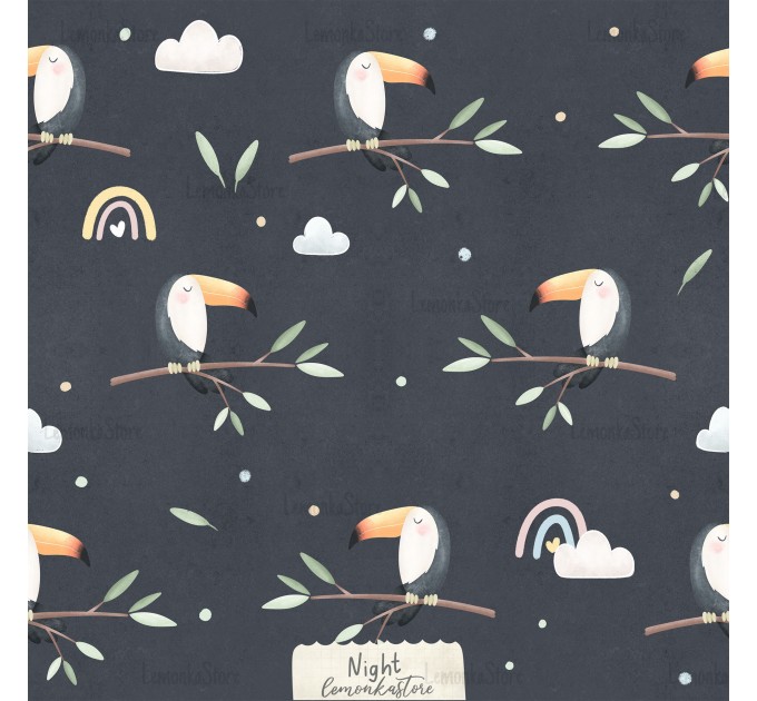 Safari numbers exclusive [Coordinate] seamless pattern - NIght