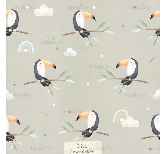 Safari numbers exclusive [Coordinate] seamless pattern - Olive