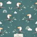 Safari numbers exclusive [Coordinate] seamless pattern - Teal