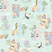 Safari Animals Numbers exclusive seamless pattern - Mint