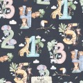 Safari Animals Numbers exclusive seamless pattern - Night