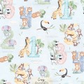 Safari Animals Numbers exclusive seamless pattern - Grey