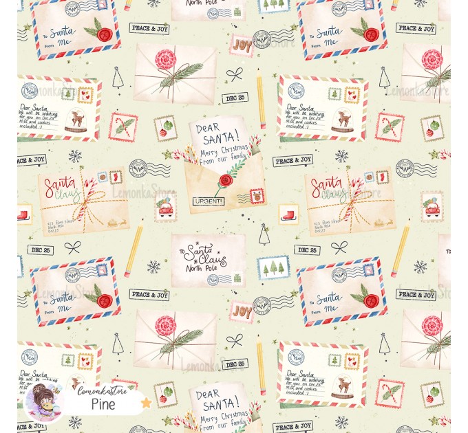 Santa Mail exclusive seamless pattern - Pine