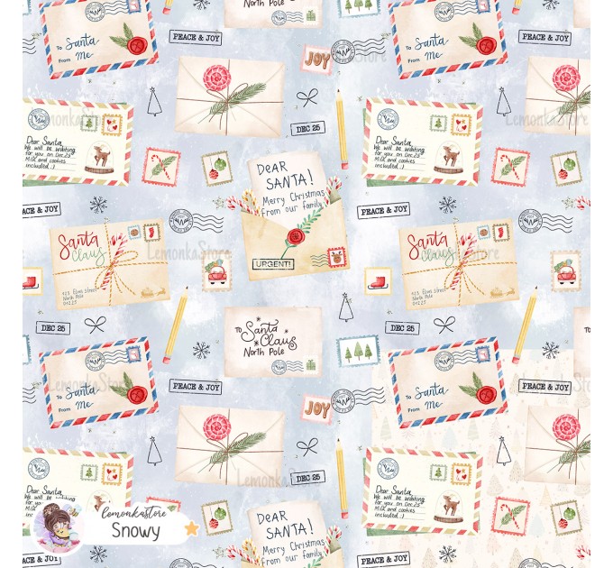 Santa Mail exclusive seamless pattern - Snowy