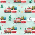 Santa train exclusive seamless pattern - Fog