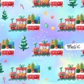 Santa train exclusive seamless pattern - Magic