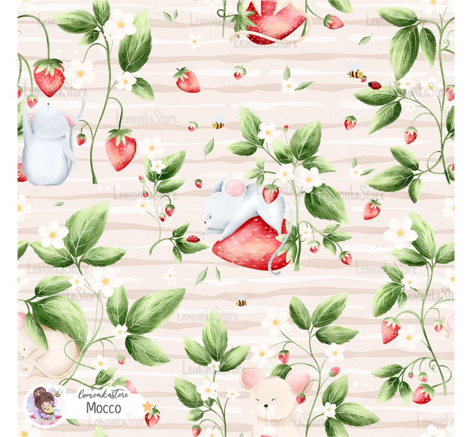 Strawberry Mice exclusive pattern - Mocco