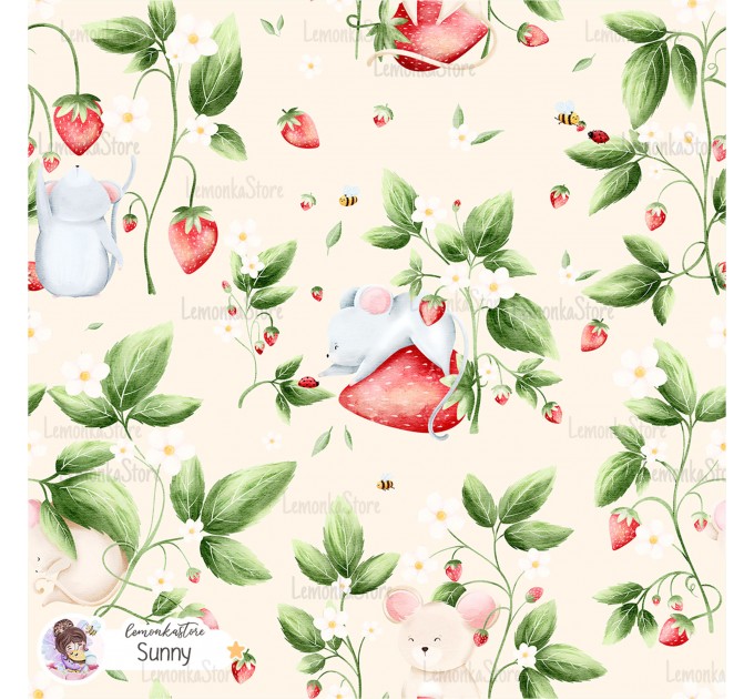 Strawberry Mice exclusive pattern - Sunny