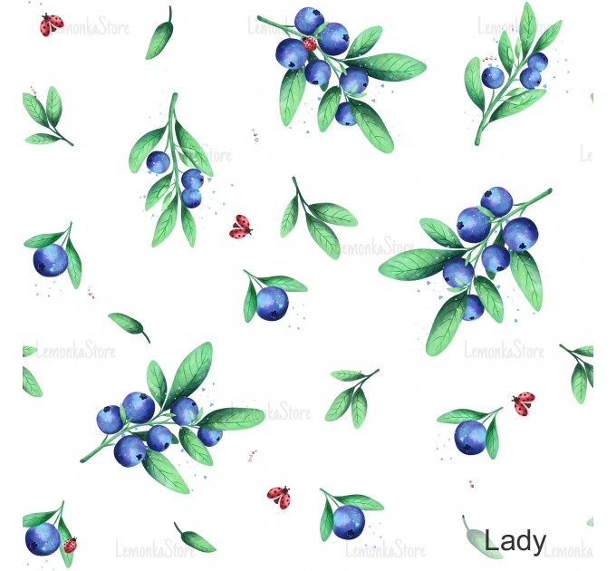 Sweet Blueberry exclusive seamless pattern - Lady