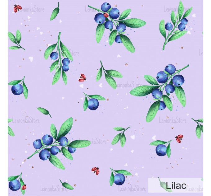 Sweet Blueberry exclusive seamless pattern - Lilac