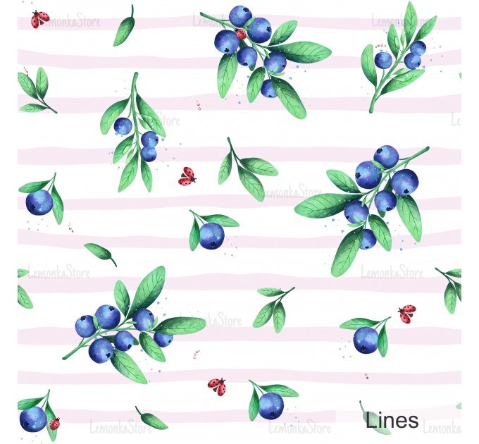 Sweet Blueberry exclusive seamless pattern - Lines