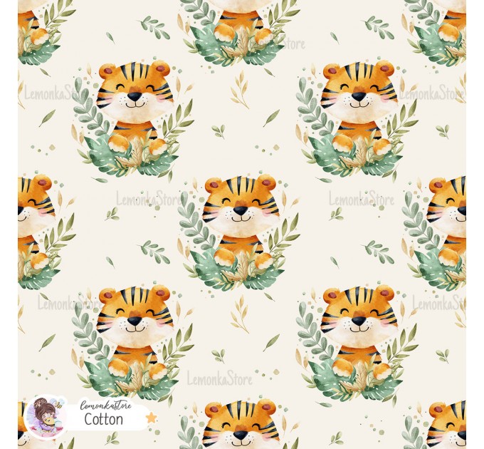 Tiger seamless pattern - Cotton [Exclusive colourway]