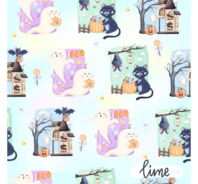 Totally Boo exclusive seamless pattern - Lime