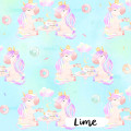 Unicorns Tea Party exclusive seamless pattern - Lime