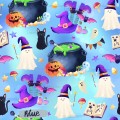 Witch Vibes exclusive seamless pattern - Blue