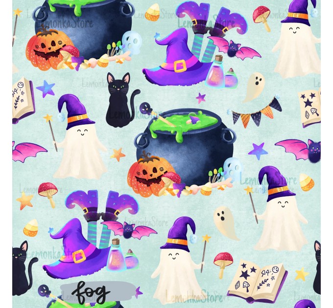 Witch Vibes exclusive seamless pattern - Fog