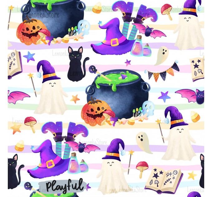 Witch Vibes exclusive seamless pattern - Playful