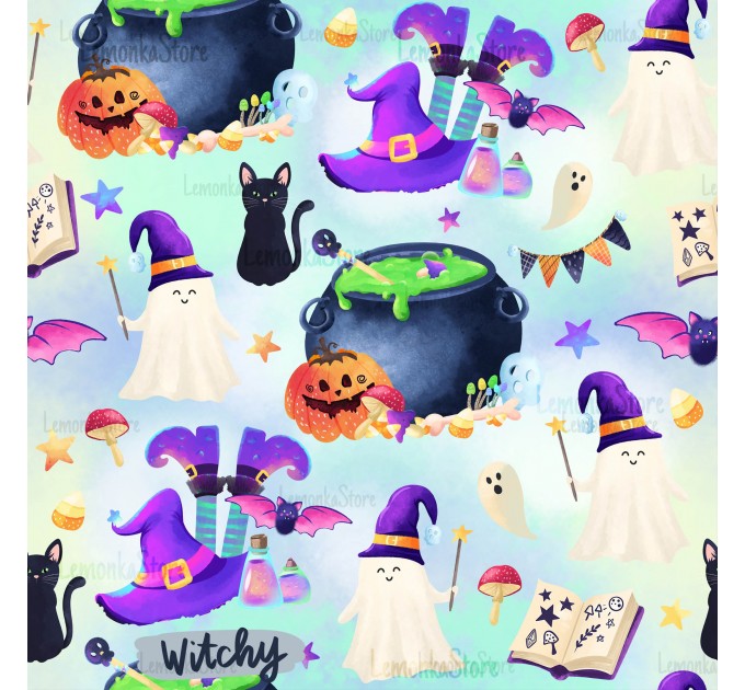 Witch Vibes exclusive seamless pattern - Witchy