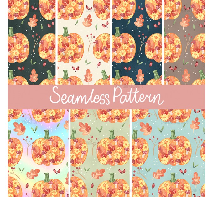 Autumn Pumpkin [NON-exclusive] seamless pattern - Bundle