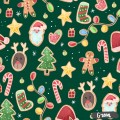 Christmas Gingerbreads [NON-exclusive] seamless pattern - Green