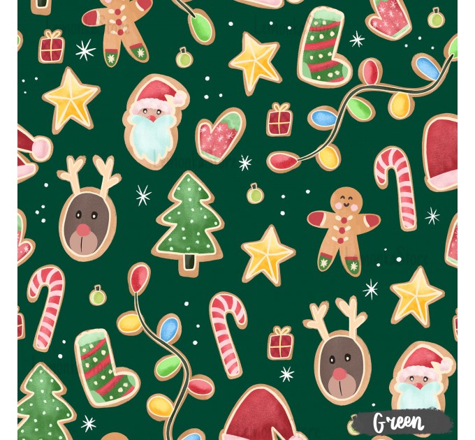 Christmas Gingerbreads [NON-exclusive] seamless pattern - Green